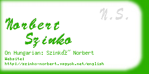 norbert szinko business card